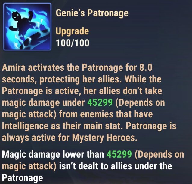 Amira - Genie's Patronage Skill